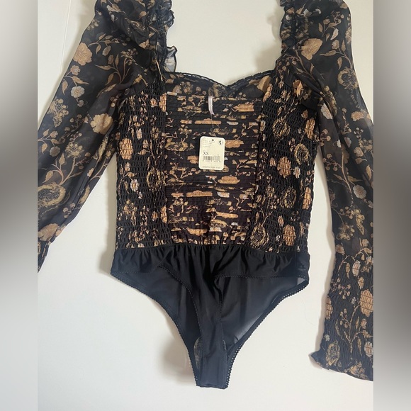 NWT Free People Intimately Free Brunch Date Bodysuit SZ XS 🖤✨ - Picture 12 of 14